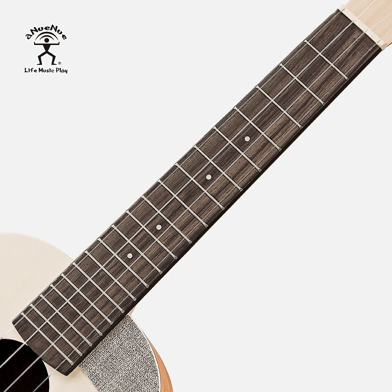 aNueNue UC-10 Almond Milk Concert Ukulele 19 Frets Maple Fingerboard Close-up