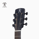 aNueNue L77E Electric Acoustic Guitar Black Curly Maple Headstock with Derjung Tuning Pegs